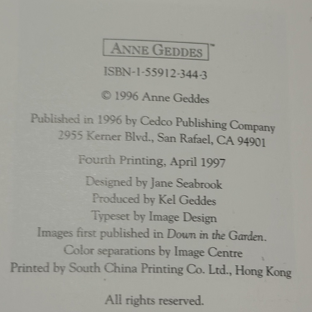 Anne Geddes vintage Journal Down in the Garden 1997 and Address book 1994 bundle - Picture 3 of 6